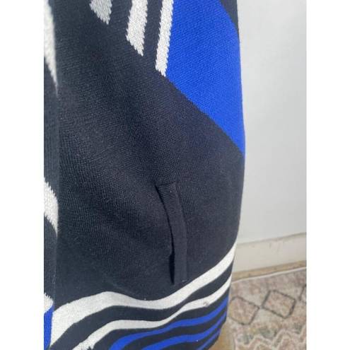 Isaac Mizrahi Women's  Live! Blue Striped Cardigan Sweater Duster 3X EUC!