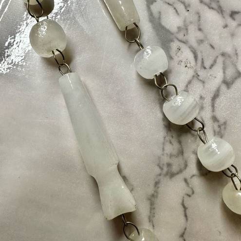 Onyx White  beaded necklace