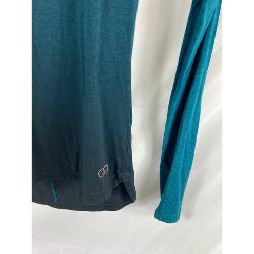 Calia by Carrie  Underwood Teal Ombre Flow Everyday Long Sleeve Tee Shirt XS