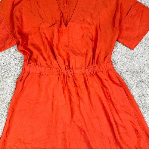 Everlane  The Japanese GoWeave Light V-Neck Dress in Orange Size 8
