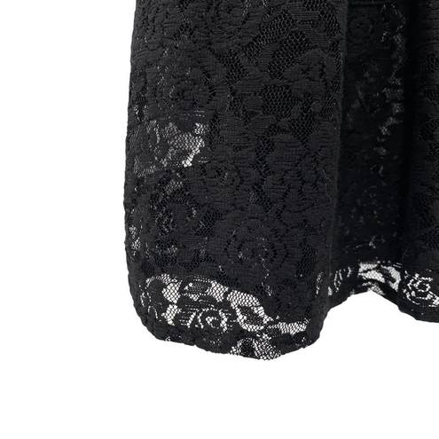 Umgee  Women’s Sheer Black Lace Tank Tunic Top Blouse