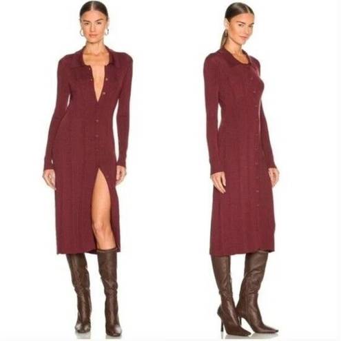 L'Agence NWT  Adley Long Sleeve Sweater Dress in Burgundy  size L