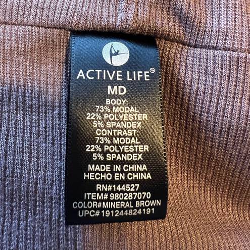 Active Life  Cardigan Sweater Size Medium Open Front Shawl Collar Soft Stretch