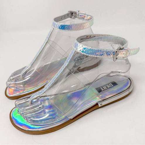 DKNY  Ava Iridescent Ankle Strap Thong Sandals, NEW, Size 6, MSRP $120