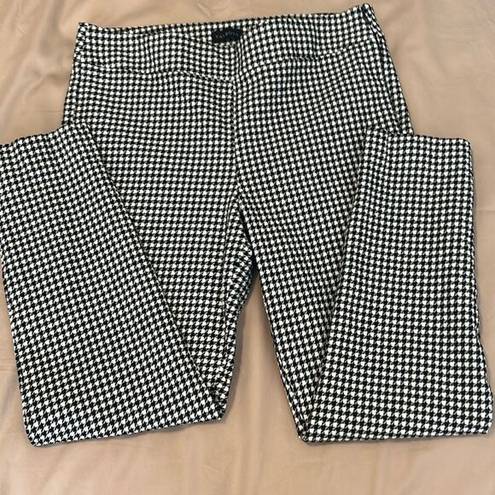 Talbots NWOT  sz12 black/white check Chatham ankle pant back pockets ankle slits