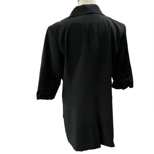 Elizabeth and James  Black One Button Notch Collar 3/4 Sleeve Blazer Jacket