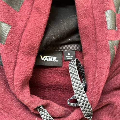 Vans Burgundy  hoodie with black lettering