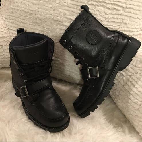 Polo Leather  Ralph Lauren Logo buckle Boots( UNISEX)