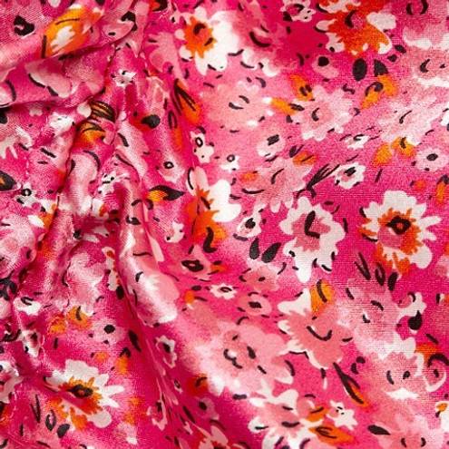 Cinq à Sept NWT Cinq A Sept Astrid Ditsy Satin Cocktail Dress Pink Floral Mini Ruching 12