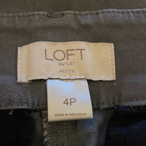 The Loft  Outlet Modern Chino Crop pants, grey, size 4P