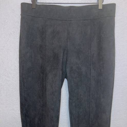 Andrew Marc  Black Faux Suede Pull On Elastic Waist Business Casual Pants