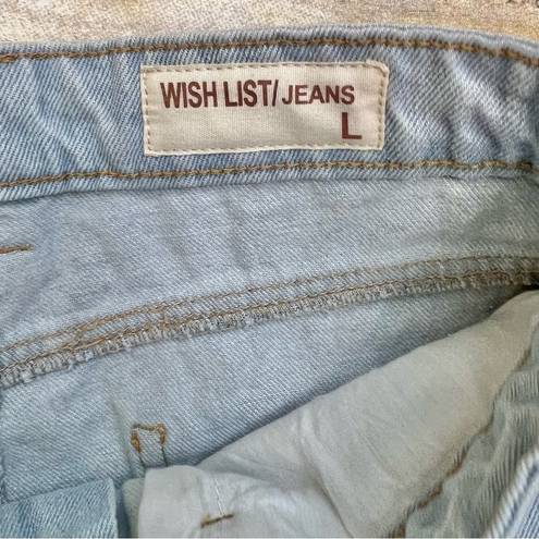 Wishlist NWT  Jeans Lucca Wide Leg Raw Hem Light Wash Denim