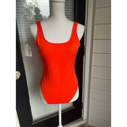 PINK - Victoria's Secret Victoria Secret Pink Scoop One Piece Swimsuit Medium Orange Solid