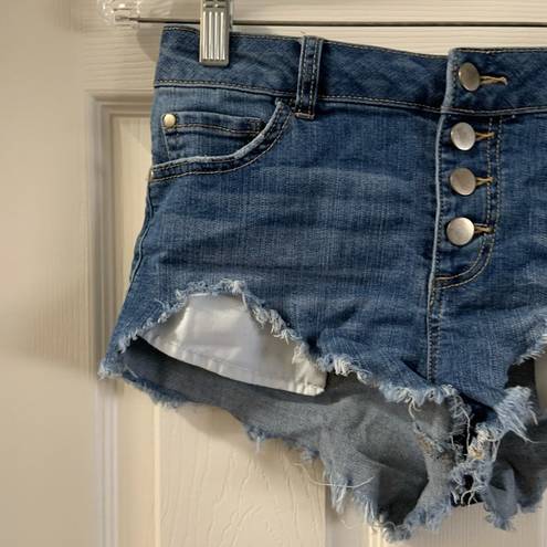 Lovecrazy  Button Fly Denim Cut-off Shorts S