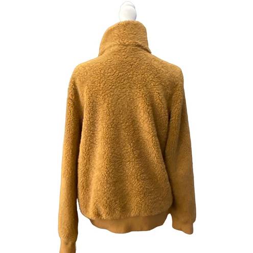 Free Country  Camel rust brown tan full zip Faux Fur Plush Sherpa Jacket Size M