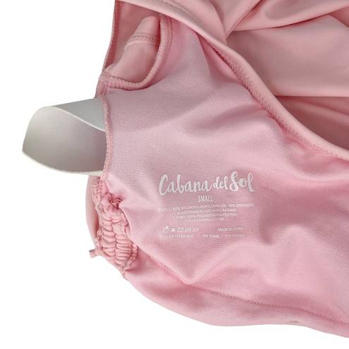 Cabana Del Sol  Swimsuit Bikini Pink String Short Sleeves Small New