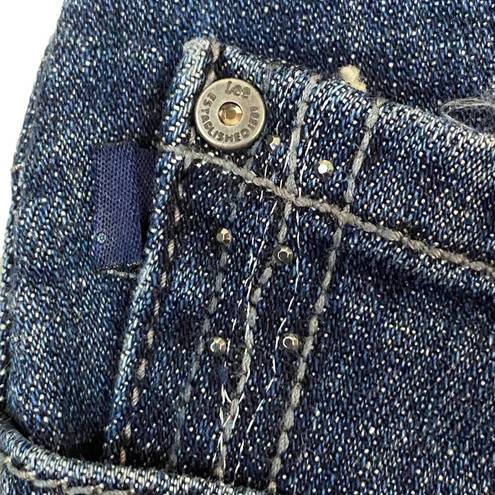 Lee  Slender Secret Blue Jeans Size 4 Medium Crystal Accents Lower On The Waist