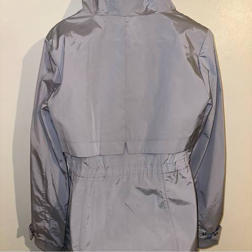 Cole Haan  hooded packable Rain Jacket Size Large blue/gray “Mist” color NWT