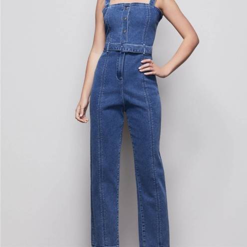 Good American  belted corset denim jumpsuit size 2 medium