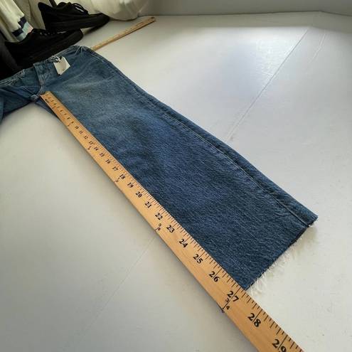 Good American  Good Classic Raw Edge Ankle Jeans NEW Size 2 Stretch Women's Blue
