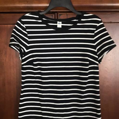 Old Navy 🛍 4/$20  Black White Striped Summer Dress L