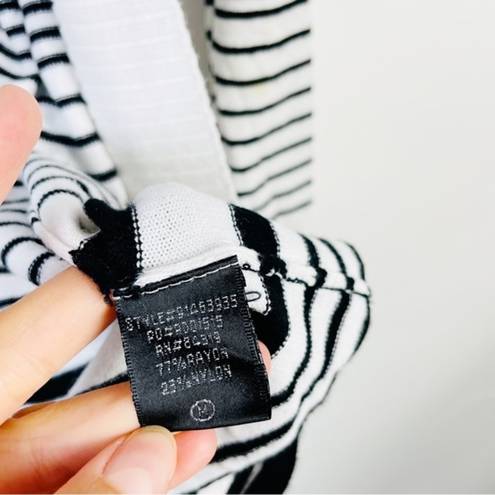 Cyrus ‎ Black & White Striped Open Front Cardigan Sweater