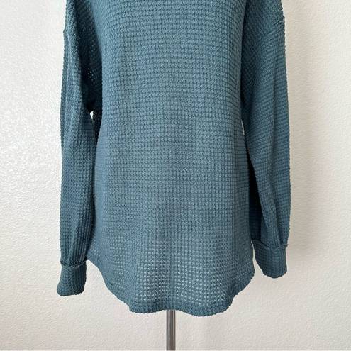 Umgee  Green Waffle Knit Oversized Sweater