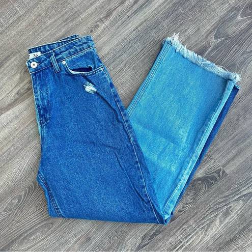 Aura Miss  Two-Tone Distressed Jeans Sz 4 (EU 36) Women’s Dark Blue / Light Blue