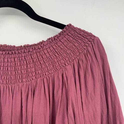 Talula  Purple Smocked Off The Shoulder Swing Blouse Size XS