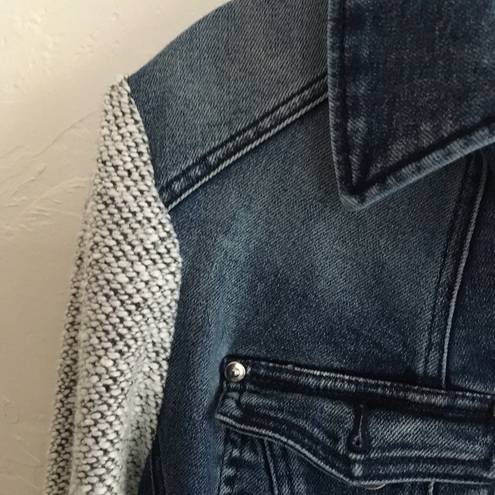 INC Denim Jacket with Knit Sleeves Size Medium