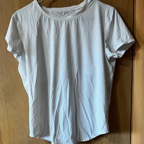 Zyia  White Split Mesh Back Short Sleeve Athletic Shirt Size XL