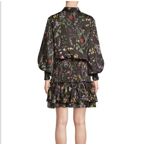 Alexis   Rianna Long Sleeve Floral Dress Black flounce botanical Medium