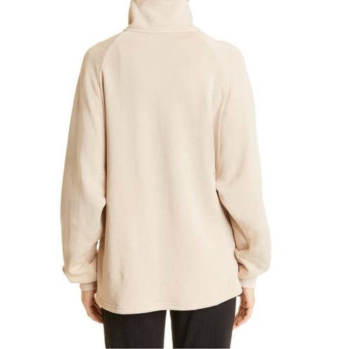 The Range  NYC Half Zip Cotton Terry Sweatshirt Tan