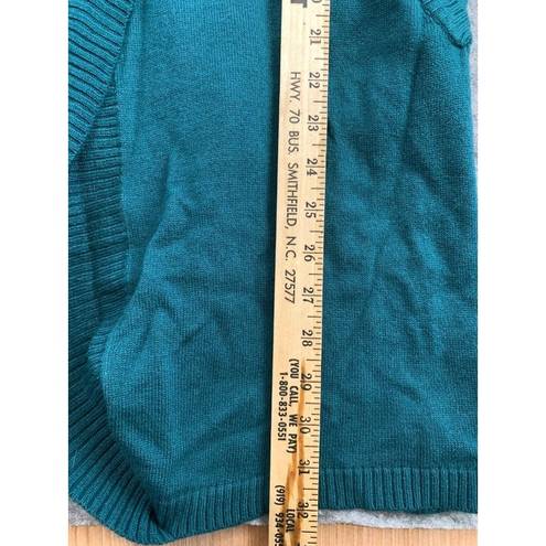 Only  Necessities Medium Womens Sweater Teal Blue Long Sleeve Knit Open Front