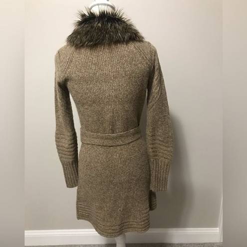 Cynthia Rowley  faux fur belted duster sweater