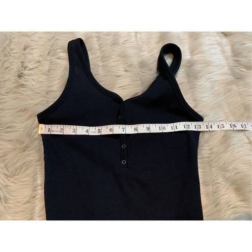 Abercrombie & Fitch Abercrombie snap down ribbed black bodysuit medium