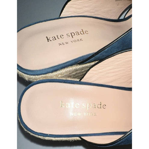 Kate Spade  Navy Suede Wedge Espadrille Sandals Size‎ 8.5M