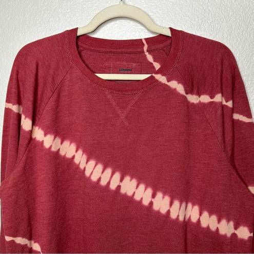 Sonoma  Red Tie Dye Crewneck Long Sleeves Sweatshirt