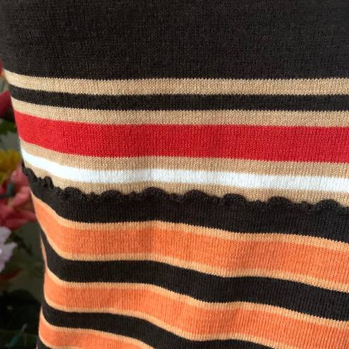 Uniqlo NWT MARNI  Merino Wool Blend Striped Sleeveless Knitted Dress Dark Brown S