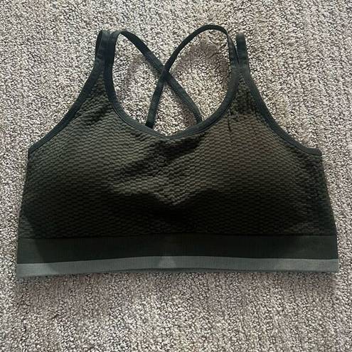 Zella  Green Textured Criss Cross Sports Bra