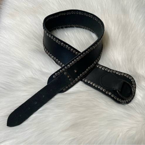 Free People  Black Leather Studded Belt size medium