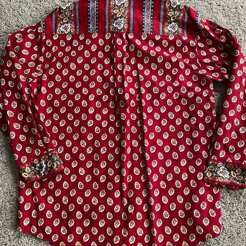 Vera Bradley  women’s small long sleeve button down top