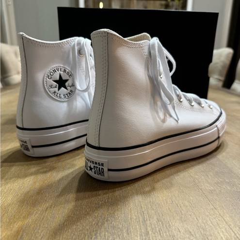 Converse  Chuck Taylor All Star Lift Platform Leather High Top White Size 8