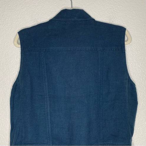 Elizabeth and James  Linen Blend Size Large Trans Tegan Biker Vest