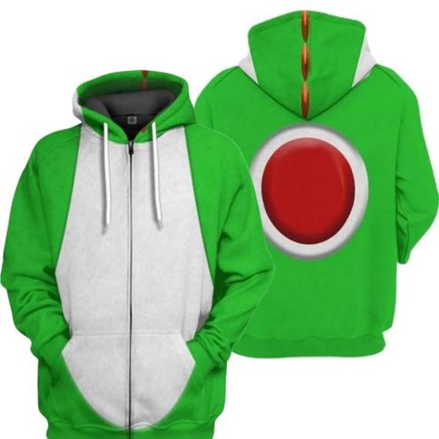 Nintendo COPY - Bowser cosplay costume hoodie，Adult 3D printed full zip hoodie