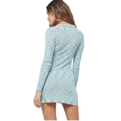 l*space L*  Women’s Aria Long Sleeve Collared Bodycon Dress in Sky New w Tag Sz M