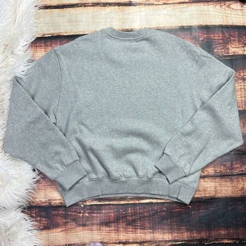 Good American  Leo Jeweled Sweatshirt Grey