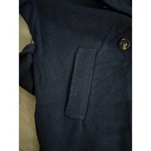 Max Mara Women's  Wool Double Breasted Coat Overcoat M Navy