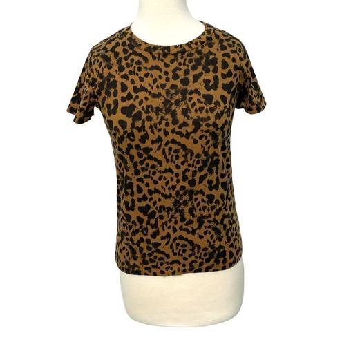 n:philanthropy  Jigsaw BFF T-Shirt Leopard Animal Print Brown Black XS