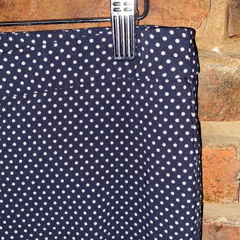 Eliane Rose  Navy Blue White Polka Dot Skinny Leg Flat Front Pants Women's Size 6